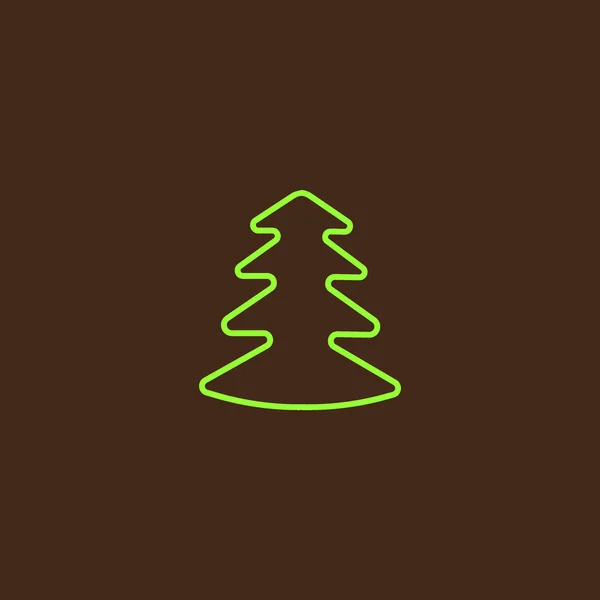 Χριστουγεννιάτικο Δέντρο Έλατο Επίπεδη Εικονίδιο Διάνυσμα Εικονογράφηση — Διανυσματικό Αρχείο