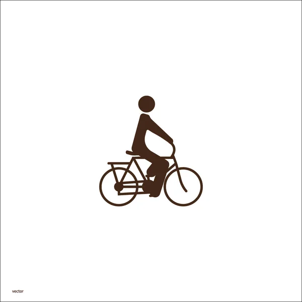 Silueta Masculina Montar Bicicleta Icono Simple — Vector de stock