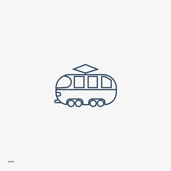 Minimalistische Klassieke Tram Vector Pictogram — Stockvector