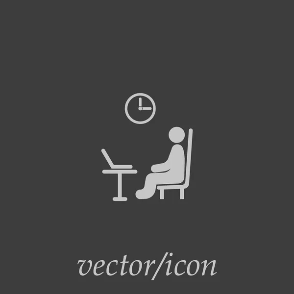 Avatar Masculino Con Ordenador Portátil Lugar Trabajo Icono Plano Vector — Vector de stock