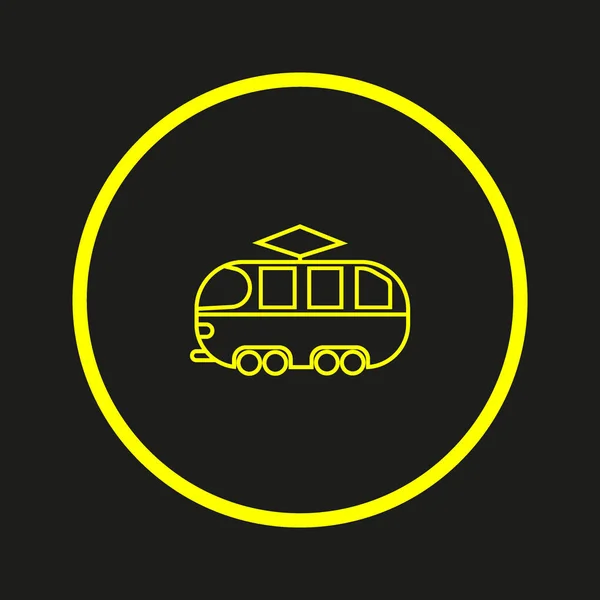 Minimalistische Klassieke Tram Vector Pictogram — Stockvector