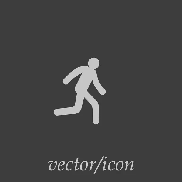 Silhouette Running Man Icône Simple — Image vectorielle