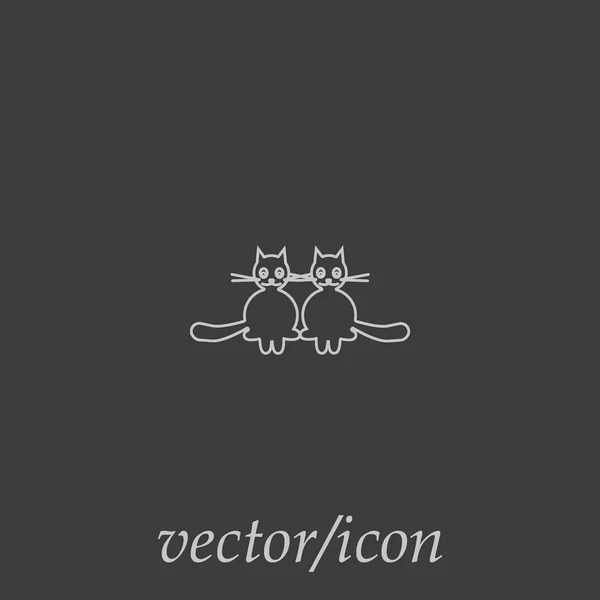 Кошки Плоская Иконка Векторная Иллюстрация — стоковый вектор