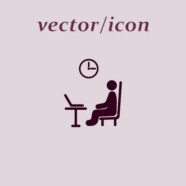 Male Avatar Laptop Workplace Flat Icon Vector Illustration — Stock Vector