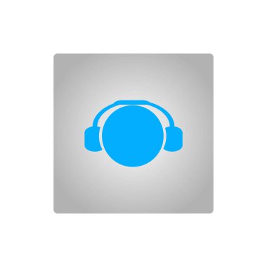 kulaklık yassı simgesi, vektör, illüstrasyon 