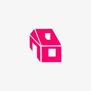 ev düz simgesi, vektör illüstrasyonu