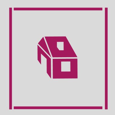 ev düz simgesi, vektör illüstrasyonu