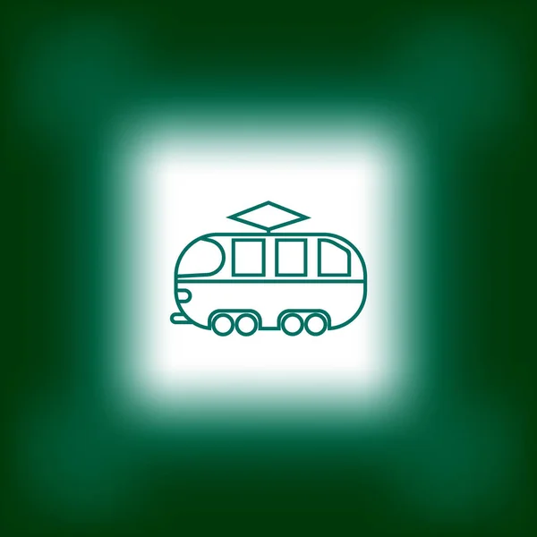 Minimalistic Classic Tram Vector Icon — Stock Vector