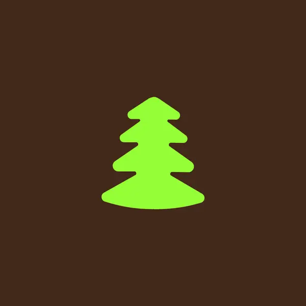 圣诞节冷杉树平面图标 — 图库矢量图片