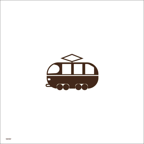 Minimalistische Klassieke Tram Vector Pictogram — Stockvector