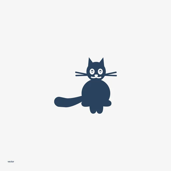 Icono Vectorial Minimalista Gato Amigable Divertido — Archivo Imágenes Vectoriales