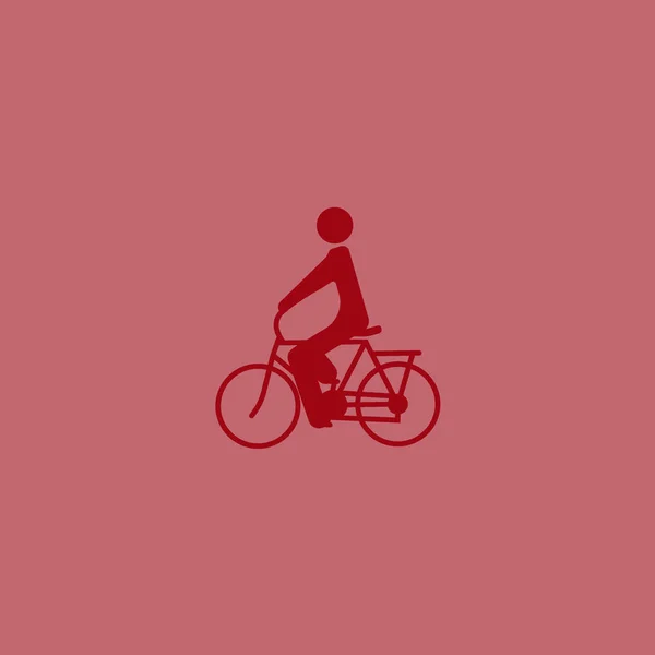 Silueta Masculina Montar Bicicleta Icono Simple — Vector de stock