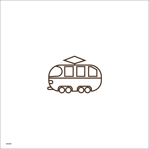 Minimalistic Classic Tram Vector Icon — Stock Vector