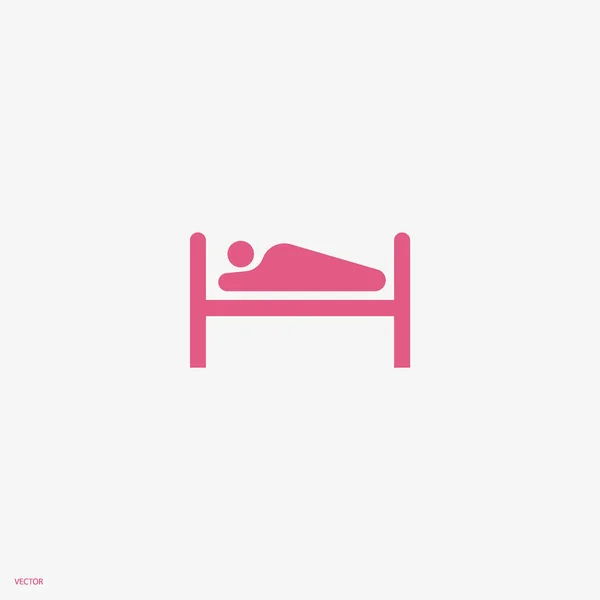 Cama Hospital Icono Plano Vector Ilustración — Archivo Imágenes Vectoriales