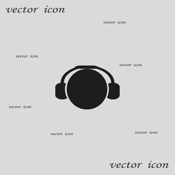 Casque Icône Plate Vecteur Illustration — Image vectorielle