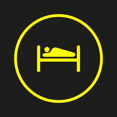 hastane yatak düz simgesi, vektör, illüstrasyon