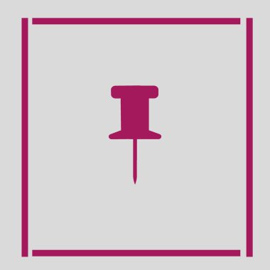 Kağıt eklemek PIN düz simgesi, vektör, illüstrasyon