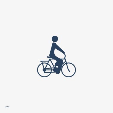 Erkek siluet sürme bisiklet basit simgesi 