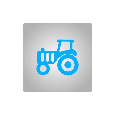 Traktör düz simgesi, vektör illüstrasyonu  