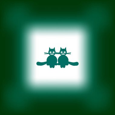 Kedi düz simgesi, vektör çizim