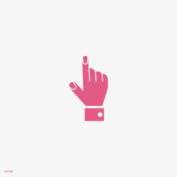 Icono Vectorial Minimalista Mano Apuntando Con Dedo — Vector de stock