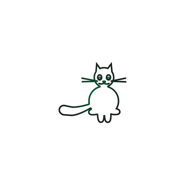 Minimalistisk Vektor Ikonen För Roliga Vänlig Katt — Stock vektor