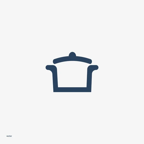 Saucepan Flat Icon Vector Illustration — Stock Vector