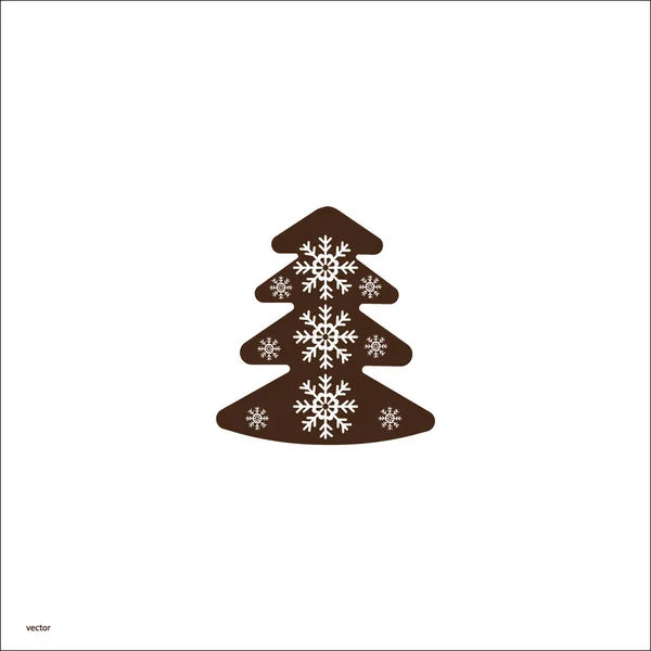 Icône Plate Sapin Illustration Vectorielle — Image vectorielle