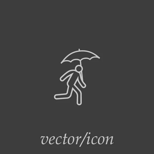 Векторная Иллюстрация Бегущего Человека Зонтиком — стоковый вектор