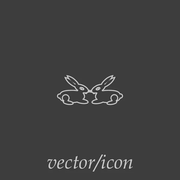 Conejitos Icono Plano Ilustración Vectorial — Vector de stock