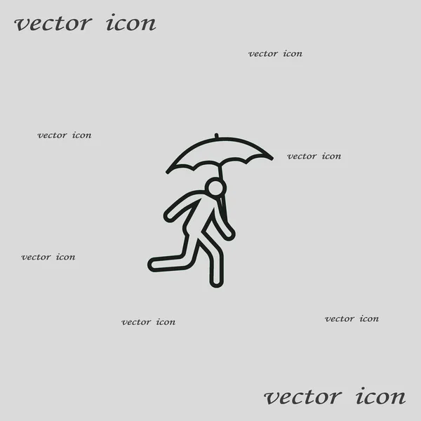 Illustration Vectorielle Icône Course Homme Avec Parapluie — Image vectorielle