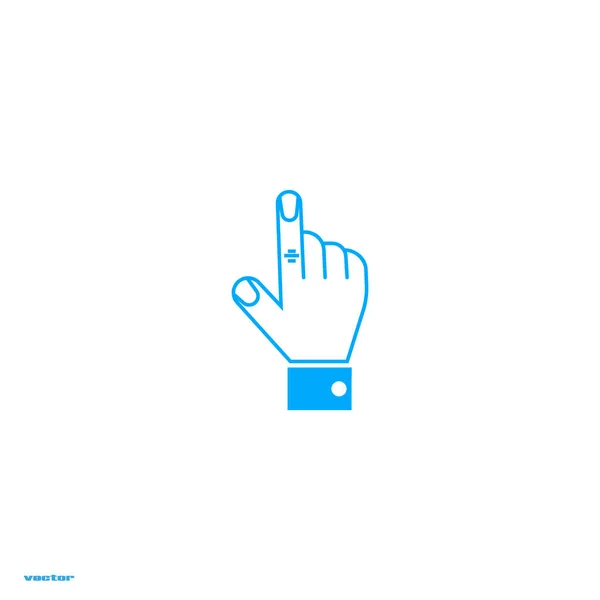 Minimalistic Vector Icon Hand Pointing Finger — Stock Vector