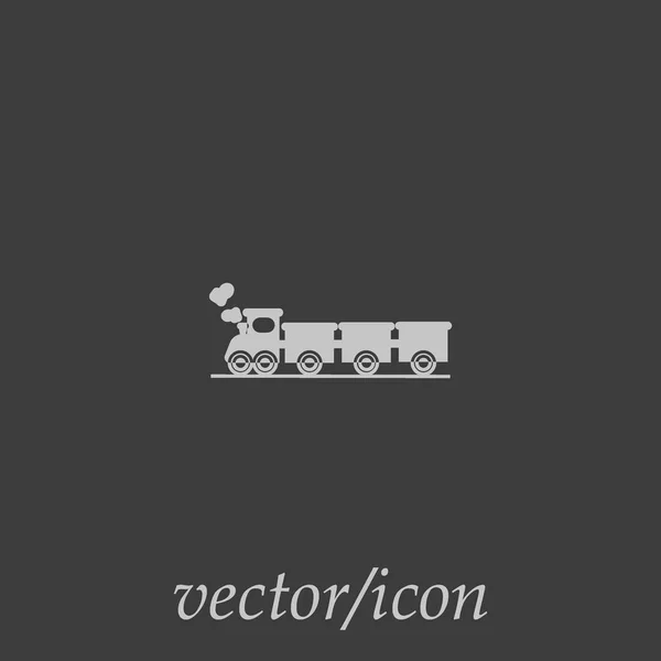 Икона Локомотива Железнодорожных Путях Векторная Иллюстрация Поезда — стоковый вектор