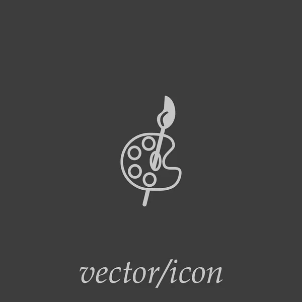 Malerpalette Mit Pinsel Flaches Symbol Vektor Illustration — Stockvektor