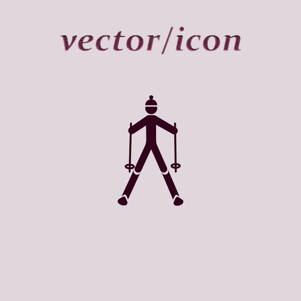 Icône Plat Ski Illustration Vectorielle — Image vectorielle
