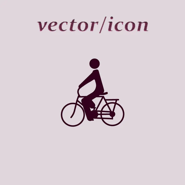 Male Silhouette Riding Bicycle Simple Icon — Stock Vector