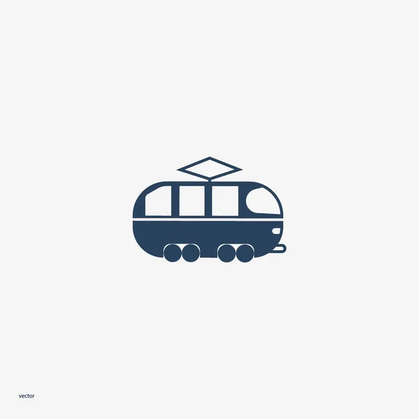 Minimalistic Classic Tram Vector Icon — Stock Vector