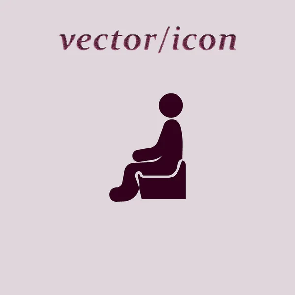 Avatar Masculino Sentado Silla Icono Plano Vector Ilustración — Vector de stock