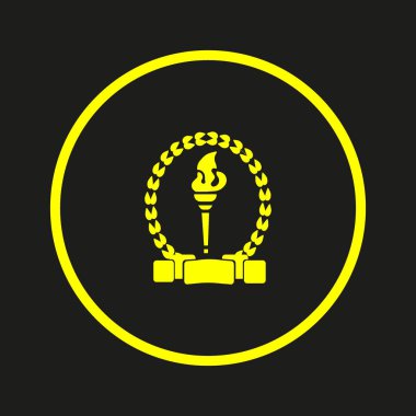 Olimpiyat meşalesinin logo, vektör, illüstrasyon, spor kavramı  