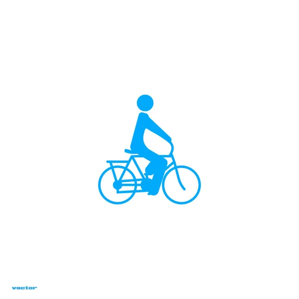 Male Silhouette Riding Bicycle Simple Icon — Stock Vector