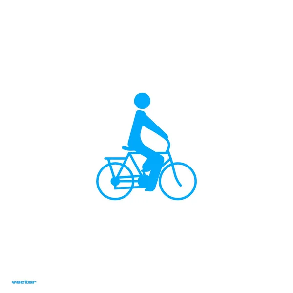 Silueta Masculina Montar Bicicleta Icono Simple — Vector de stock