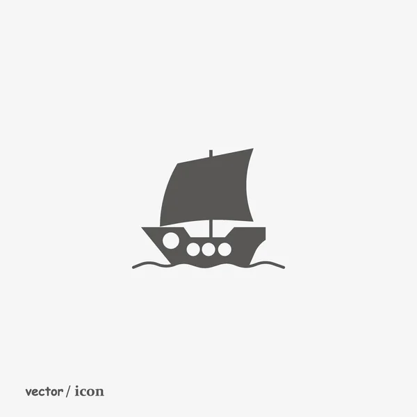 Човен Плоский Значок Векторна Ілюстрація — стоковий вектор