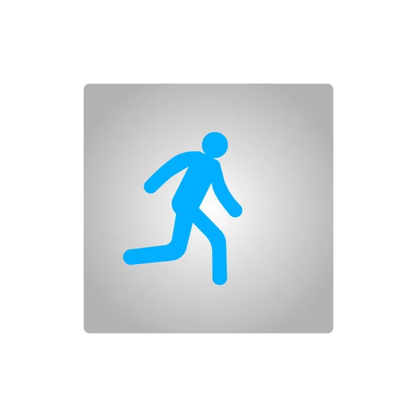 Silueta Hombre Corriendo Icono Simple — Vector de stock