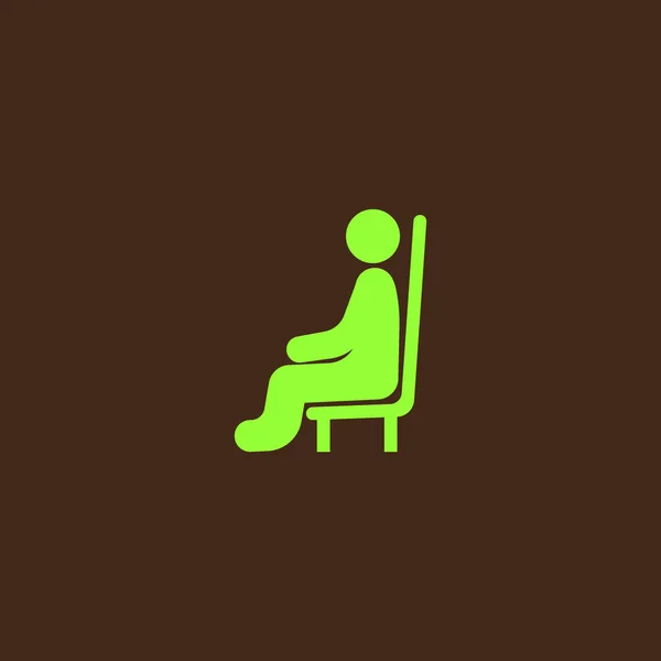 男性アバター椅子フラット アイコン ベクトル イラストの上に座って — ストックベクタ