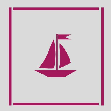 teknenin düz simgesi, vektör illüstrasyonu