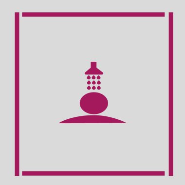 Erkek baş duş altında düz kutsal kişilerin resmi, vektör, illüstrasyon  