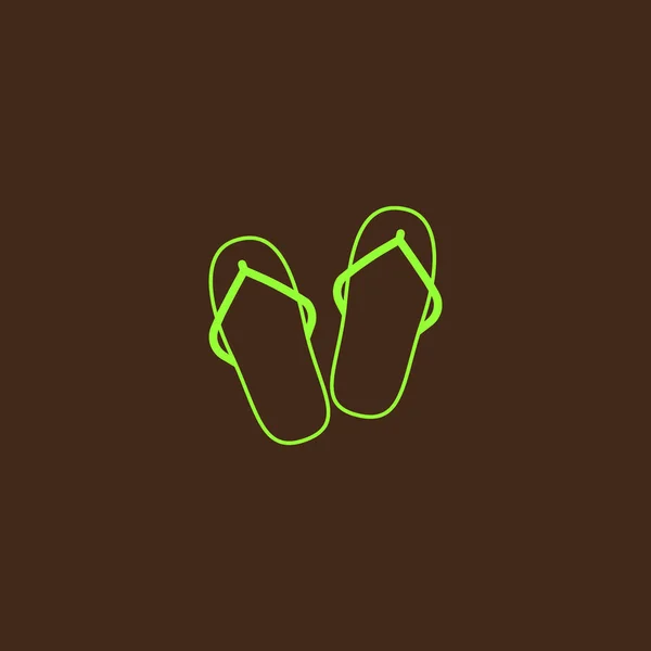 Minimalistische Ikone Der Flip Flops Vektorillustration — Stockvektor