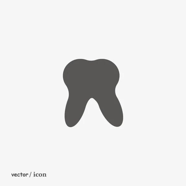 Ícone Plano Dente Humano Vetor Ilustração — Vetor de Stock