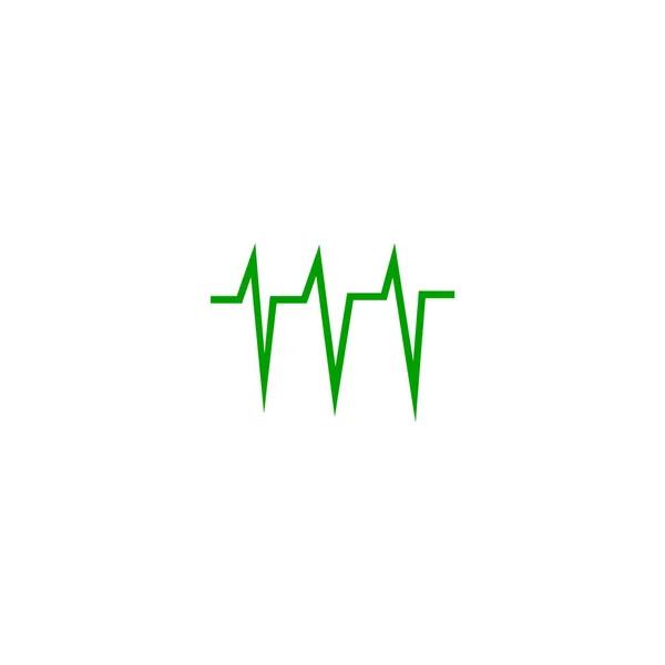 Kalp Kardiyogram Düz Simgesi Vektör Illüstrasyon — Stok Vektör