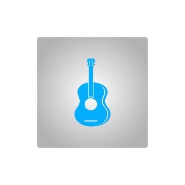 Gitar web simgesi, vektör çizim 